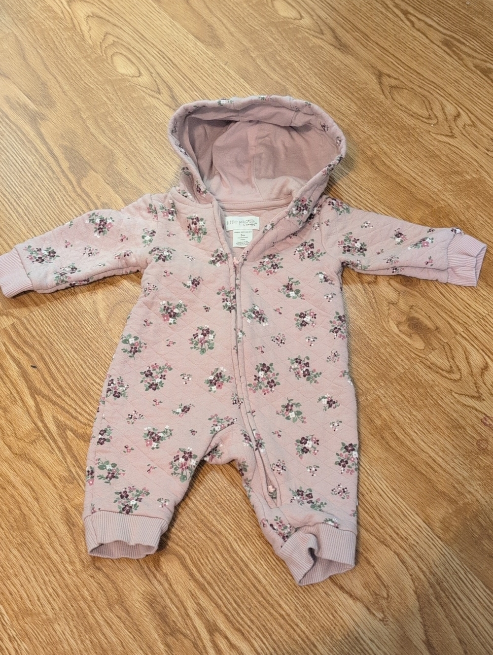 NWOT Carter's Little Planet Baby Girls' Floral Hooded One-Piece Knit Jumpsuit